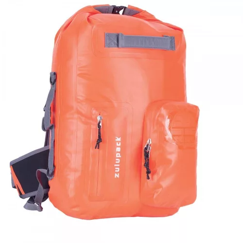 Oranžni vodotesni nahrbtnik za večdnevne pohode in vodne športe – Zulupack® Nomad 35L IP67